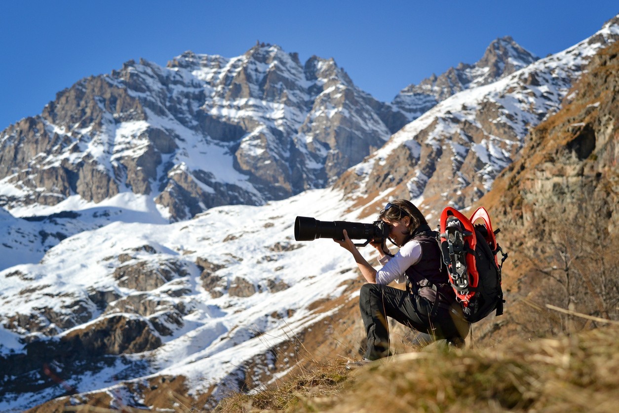 Nature photographer at work