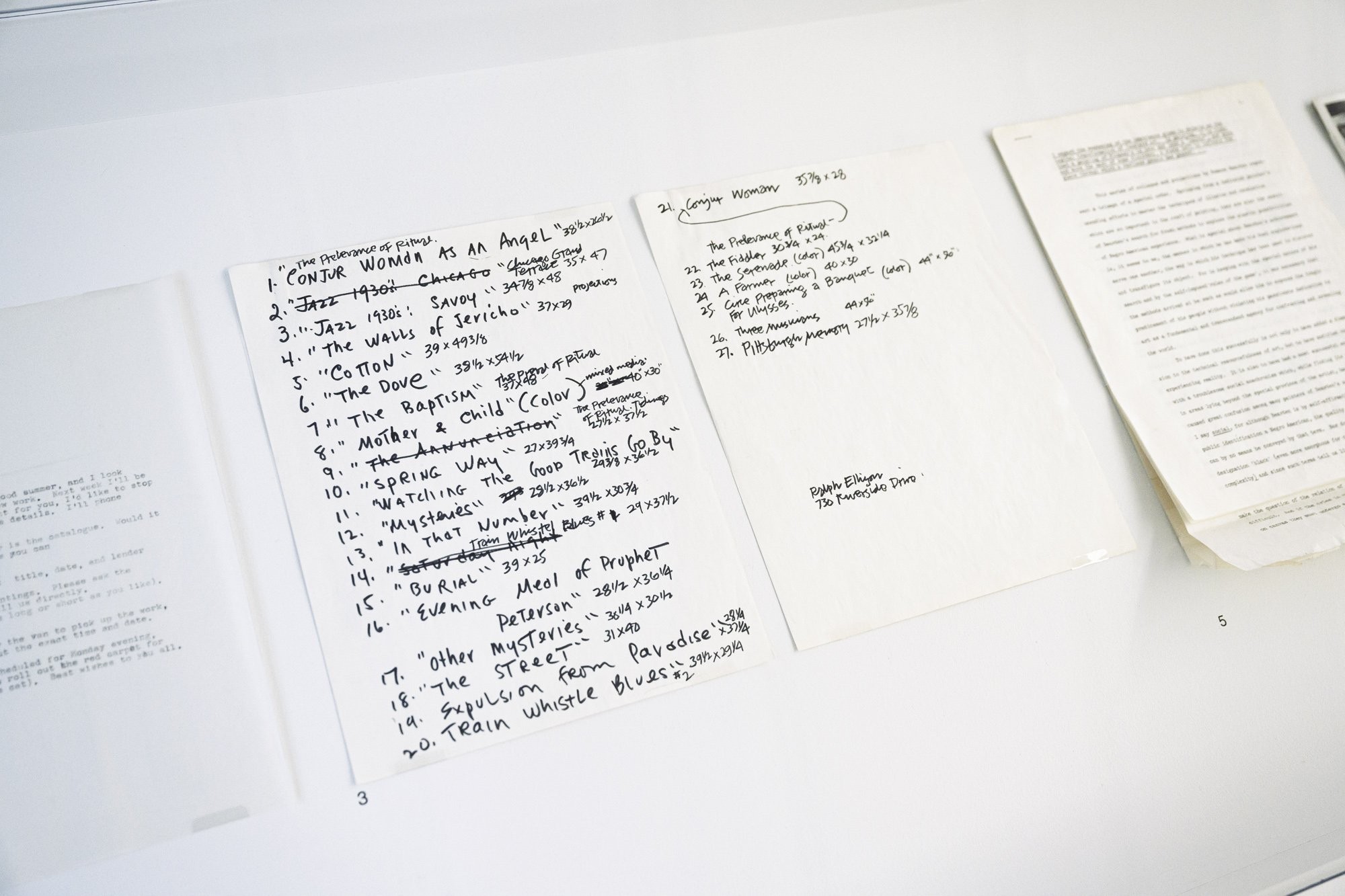 Notes by Ralph Ellison for his essay accompanying the University Art Museum’s 1968 Romare Bearden exhibition.