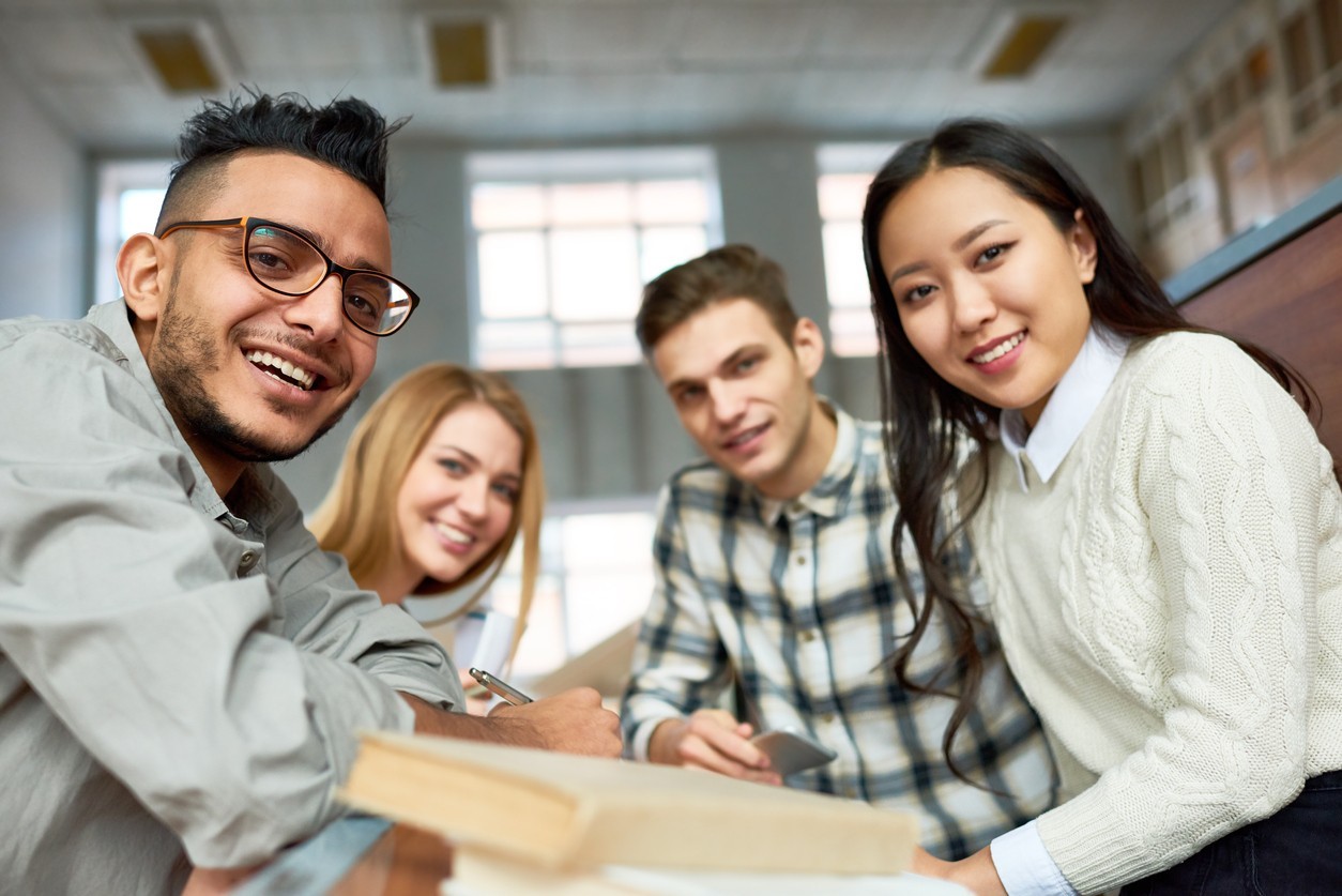 Group of students studying