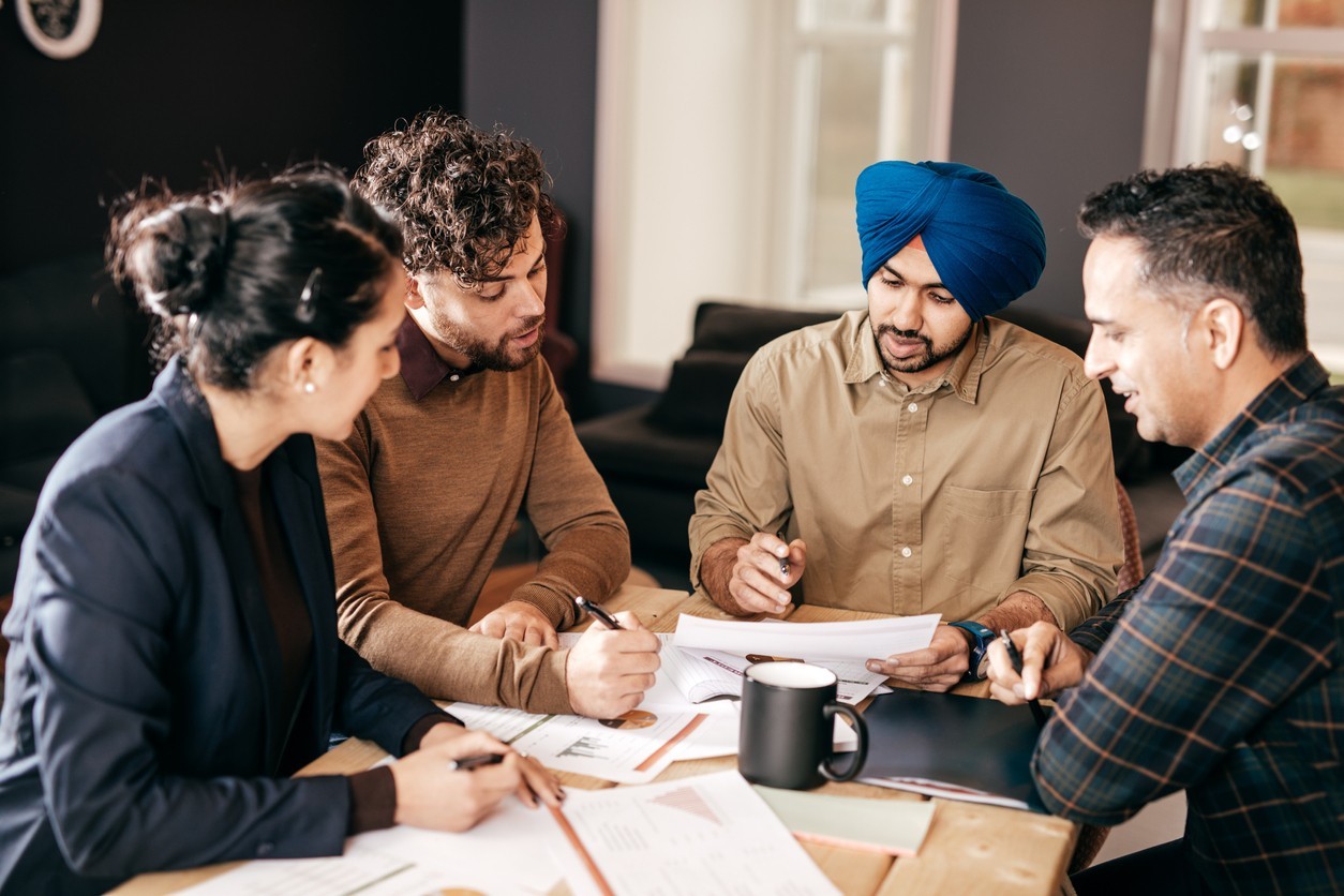 Diverse group of professionals in a meeting