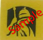 A sample of a New York State asset tag. This tag is yellow with the UAlbany logo.
