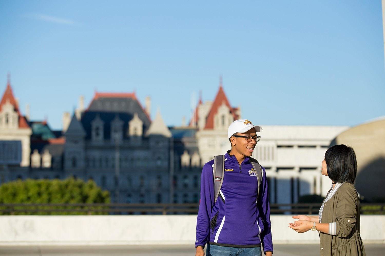 UAlbany students on Empire State Plaza