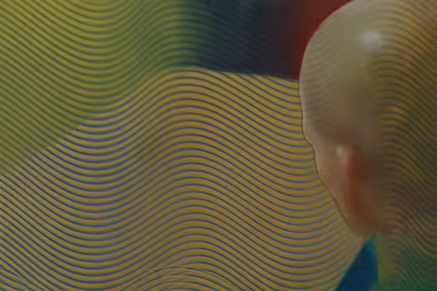 Bald head and wavy pattern