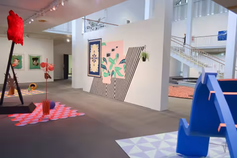 a wall painting and other displays
