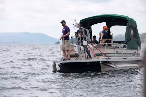 Photos from ASRC research field testing on Lake George.