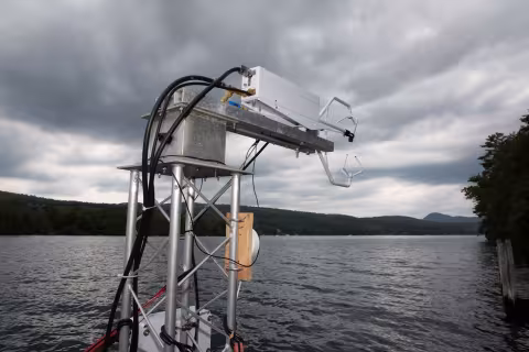 Photos from ASRC research field testing on Lake George.