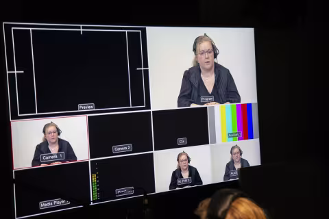 Media training photos.