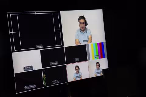 Media training photos.