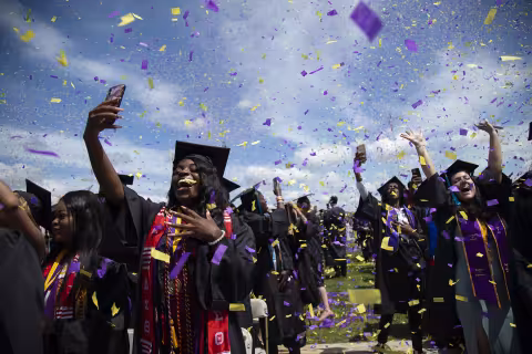 Students at commencement