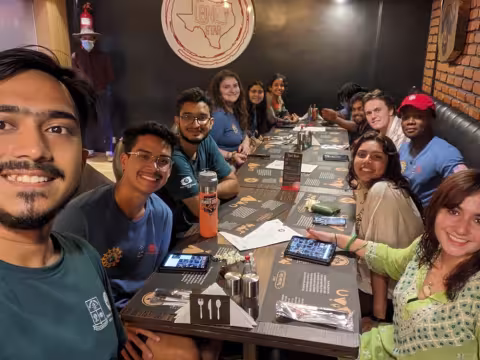 Md. Aynul Bari's NSF research team at a restaurant in Dhaka.