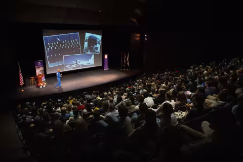 Former Astronaut Leland Melvin delivers the 10th Annual Bunshaft Lecture at UAlbany's Performing Arts Center.