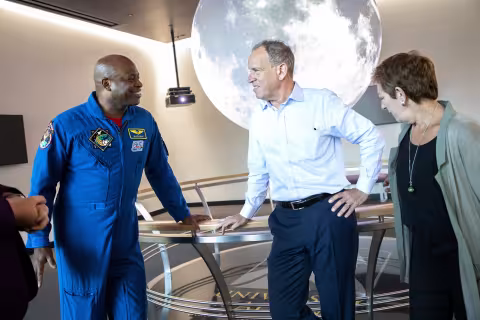 NASA Astronaut Leland Melvin and UAlbany alum Albert Bunshaft '80.