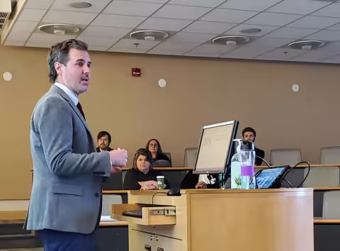 Hindelang Criminal Justice Research Center Executive Director David Hureau discusses the Center's research during Research and Entrepreneurship Week.