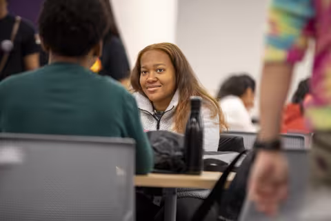 UAlbany students host the University's first-ever hackathon at the ETEC building on April 13, 2024.