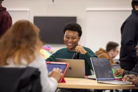UAlbany students host the University's first-ever hackathon at the ETEC building on April 13, 2024.