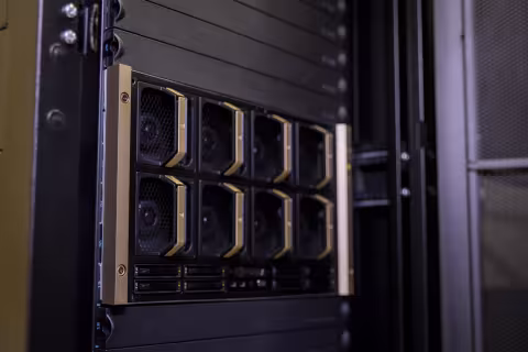 A close up of black and silver computer components.