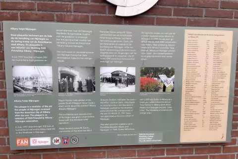 The newly unveiled Vector, “Albany helps Nijmegen” memorial.