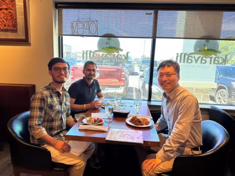 Group at dinner.