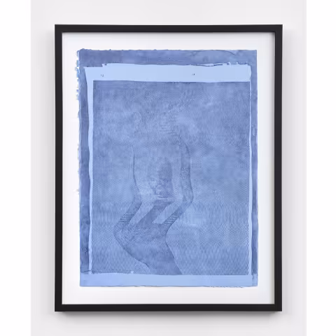 print of a distorted dogon figure