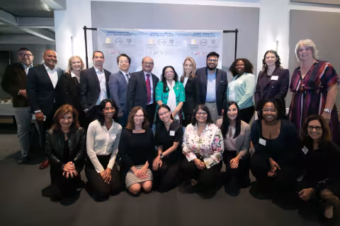 A handful of ISHE individuals 2nd Annual Summit for the Global Center in AI Mental at the Health at the Suny Global Center in NYC.