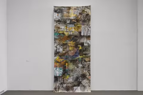 Large abstract un-stretched painting