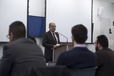 Hany Shawky speaking at the 2018 Cyber Fair