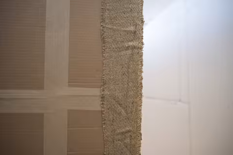 Cardboard with burlap