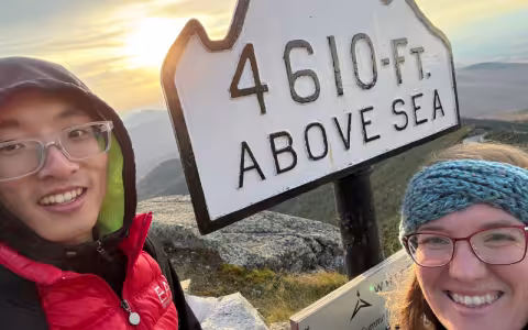 Wilson Han and Madeleine Goodman sumitting one of their favorite hikes. 