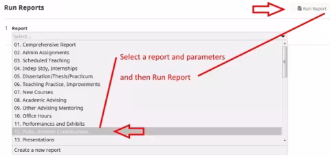 The Custom Report menu