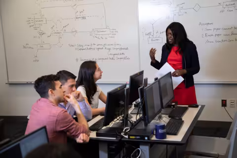 Dr. Victoria Kisseka teaching digital forensics students
