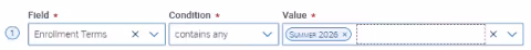 An EAB screenshot showing how to remove the term from the Value field.