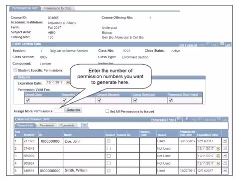 A screenshot of the PeopleSoft page, showing the actions described above in Step 9.