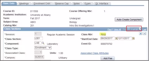 A screenshot of the PeopleSoft page, showing the actions described above in Step 3.