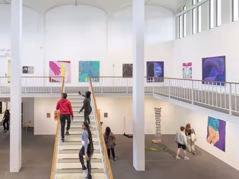 Visitors in the MFA exhibition
