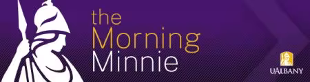 A drawing of Minerva with helmet and sword, with the words "the Morning Minnie"