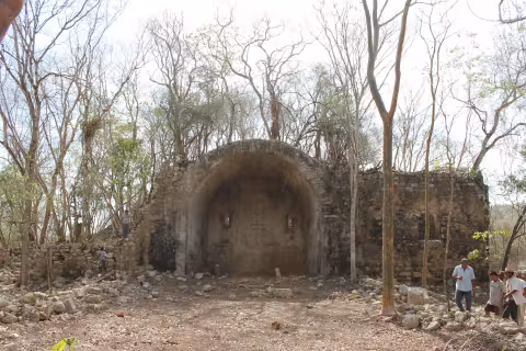 A structure at a Mayan archaeological site in Yucatan.