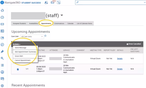 An EAB Navigate screenshot that shows the instructions described in the text immediately above the image.