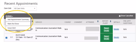 An EAB Navigate screenshot that shows the instructions described in the text immediately above the image.