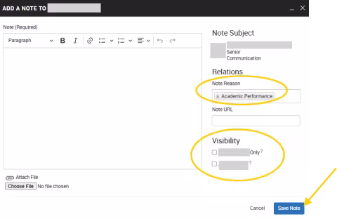 An EAB Navigate screenshot that shows the instructions described in the text immediately above the image.
