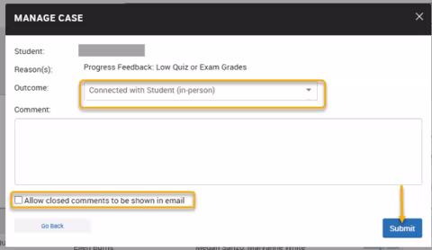 An EAB Navigate screenshot that shows the instructions described in the text immediately above the image.