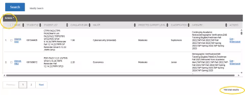 An EAB Navigate screenshot that shows the instructions described in the text immediately above the image.