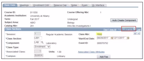 A screenshot of the PeopleSoft page, showing the actions described above in Step 3.