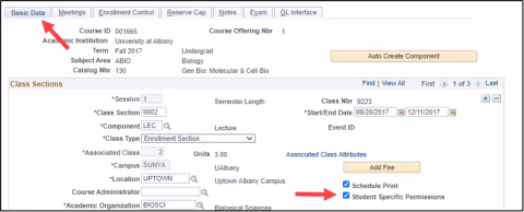 A screenshot of the PeopleSoft page, showing the actions described above in Step 5.