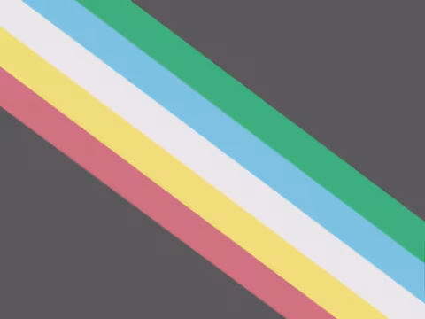 The Disability Pride Flag, which has a charcoal gray background with five muted diagonal stripes running across it.
