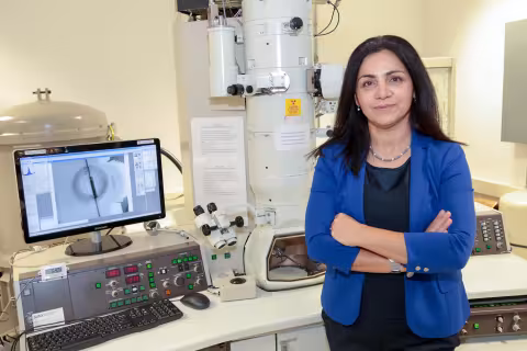 A researcher in a UAlbany nanotechnology lab.
