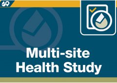 Multi-Site Health Study with blue water droplet 