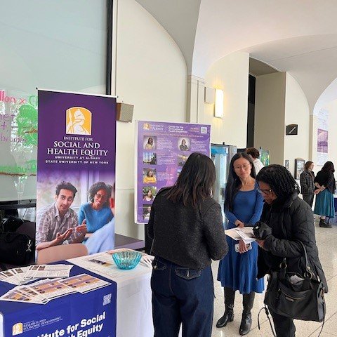 ISHE engaging with attendees at UAlbany Showcase 2026.