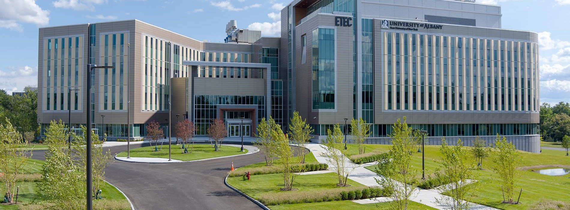 UAlbany's ETEC building for innovation, scholarship, applied research and commercial development.