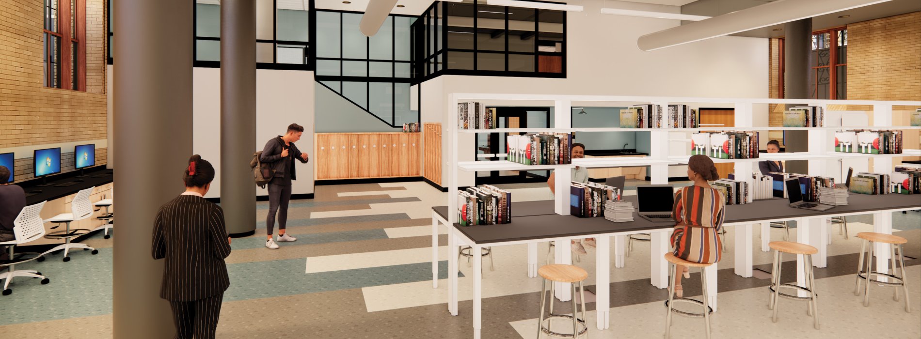 Rendering of the maker space in the College of Engineering and Applied Sciences building at UAlbany.