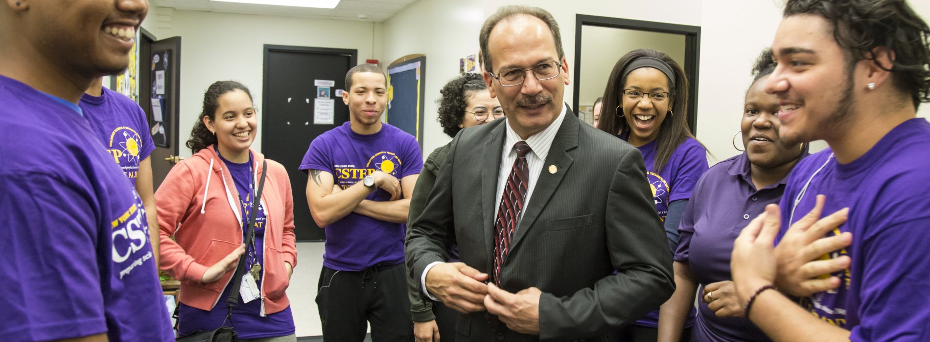 President Rodriguez with CSTEP students